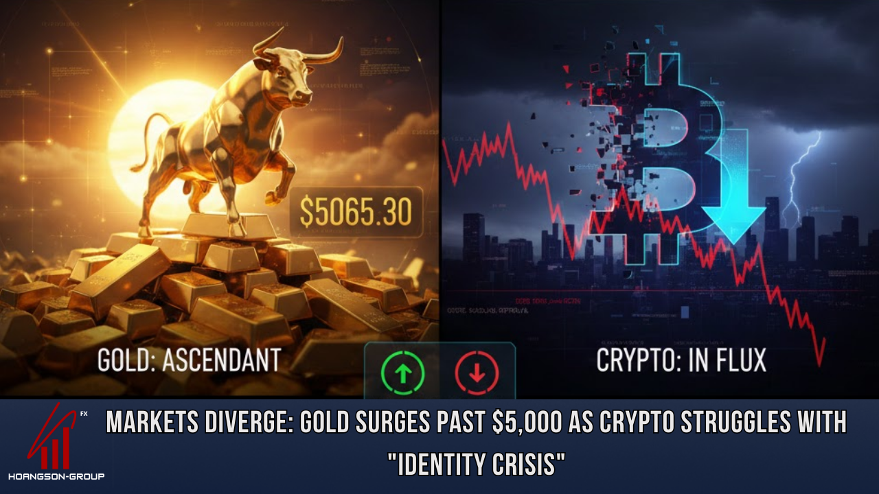 Markets Diverge: Gold Surges Past $5,000 as Crypto Struggles with "Identity Crisis"