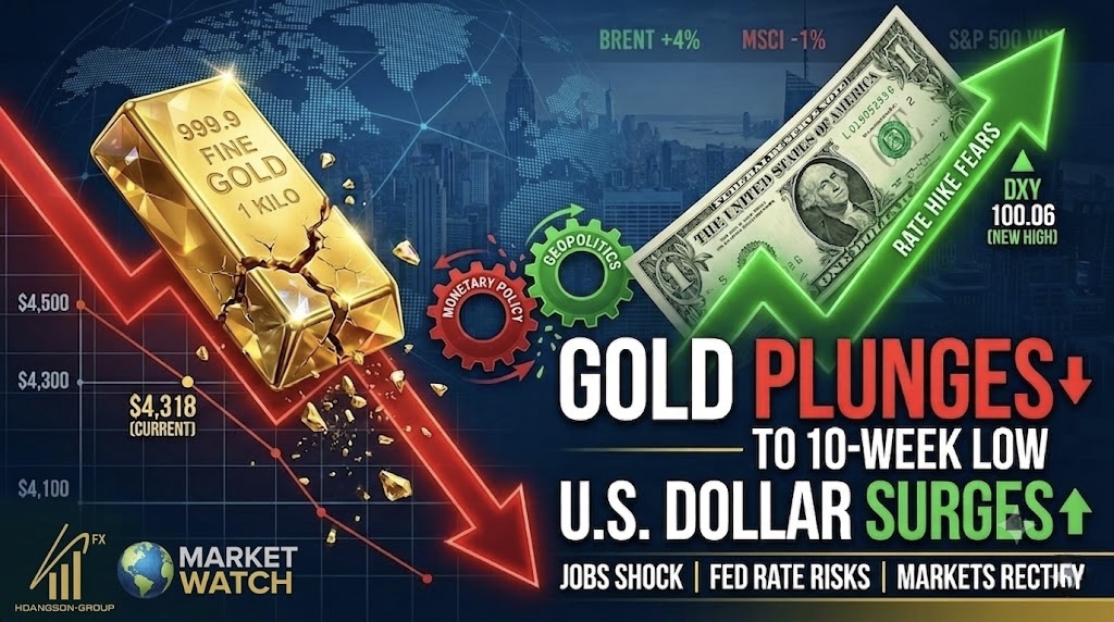 Gold Plunges to 10-Week Low as Blockbuster U.S. Jobs Data Fuel Fed Rate-Hike Fears