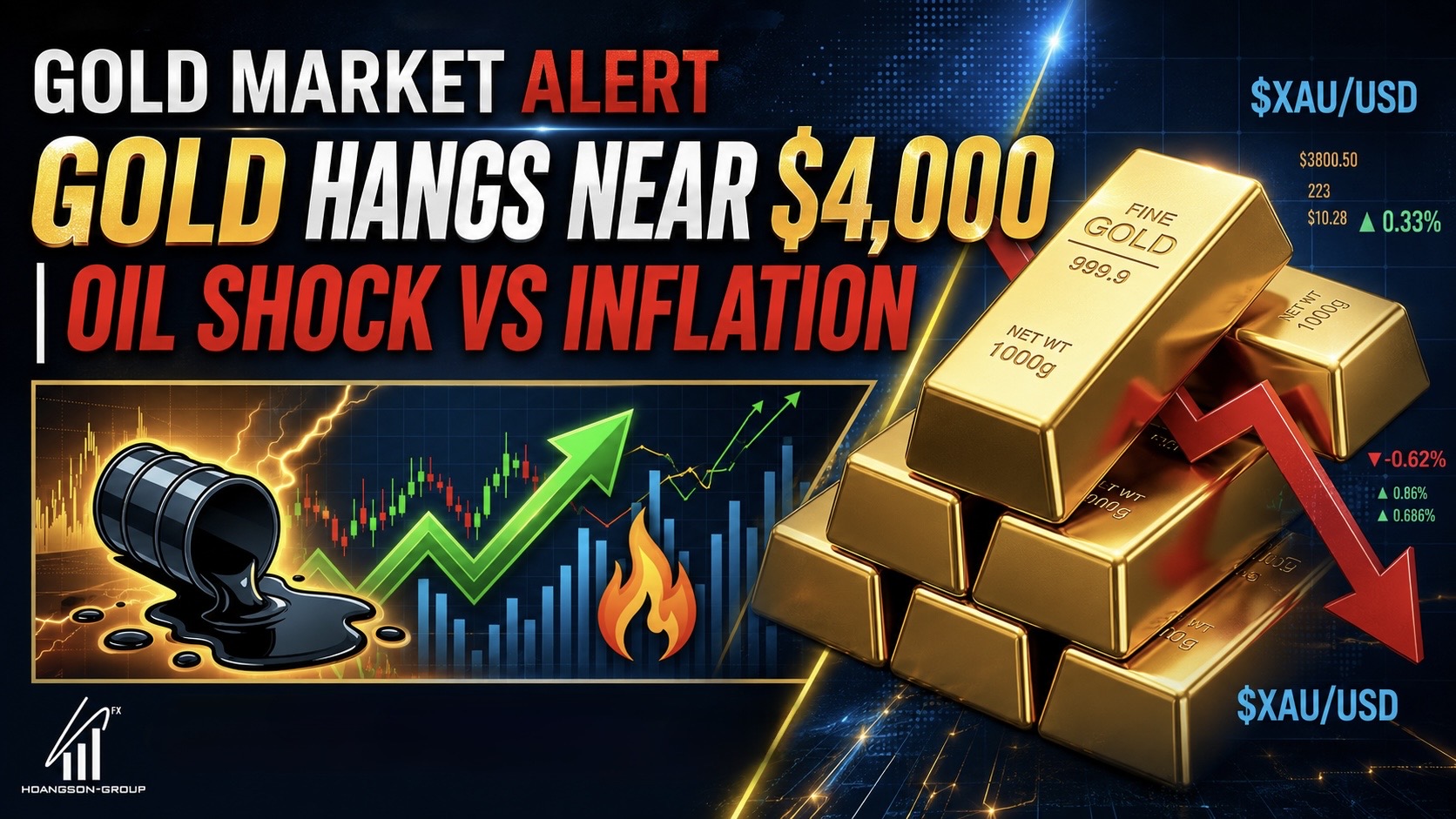 Gold Hovers Near $4,000 Level as Oil Shock Counteracts Soft Inflation Data