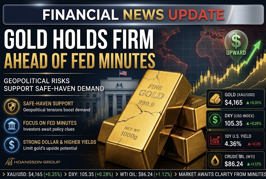 Gold Holds Firm Ahead of Fed Minutes as Geopolitical Risks Offset Stronger Dollar